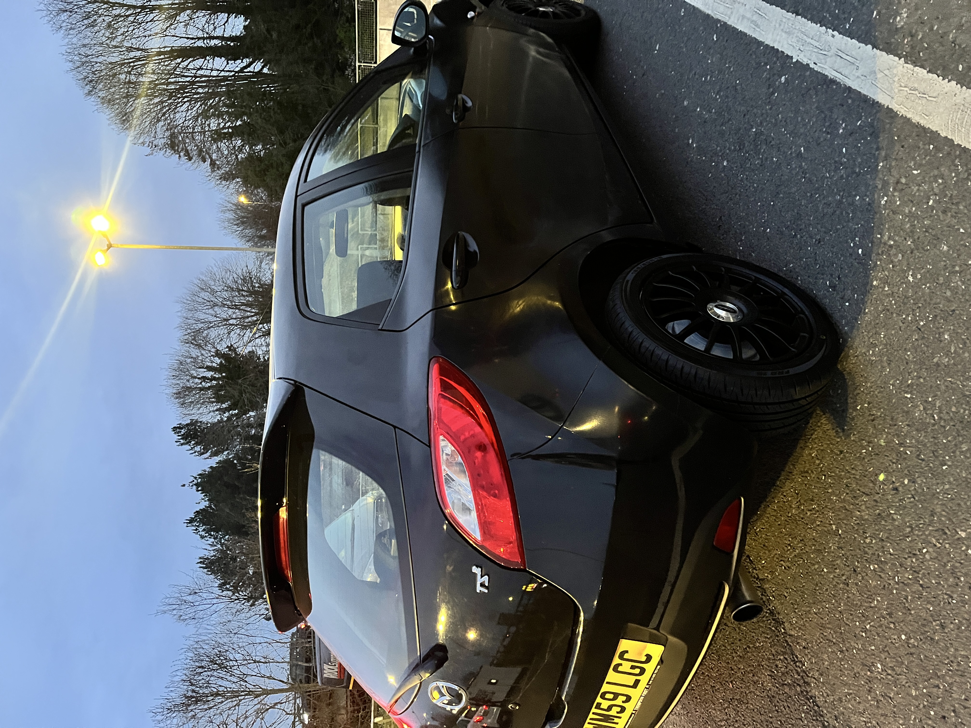 Rear of a car during a test-drive inspection